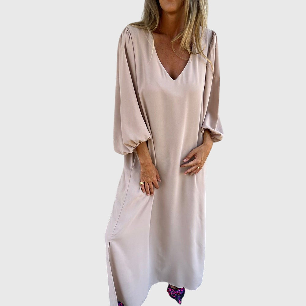 Wilma | Lång Boho-klänning med fickor