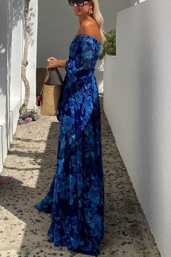 Kristina | Off-shoulder klänning i linneblandning, somrig vit