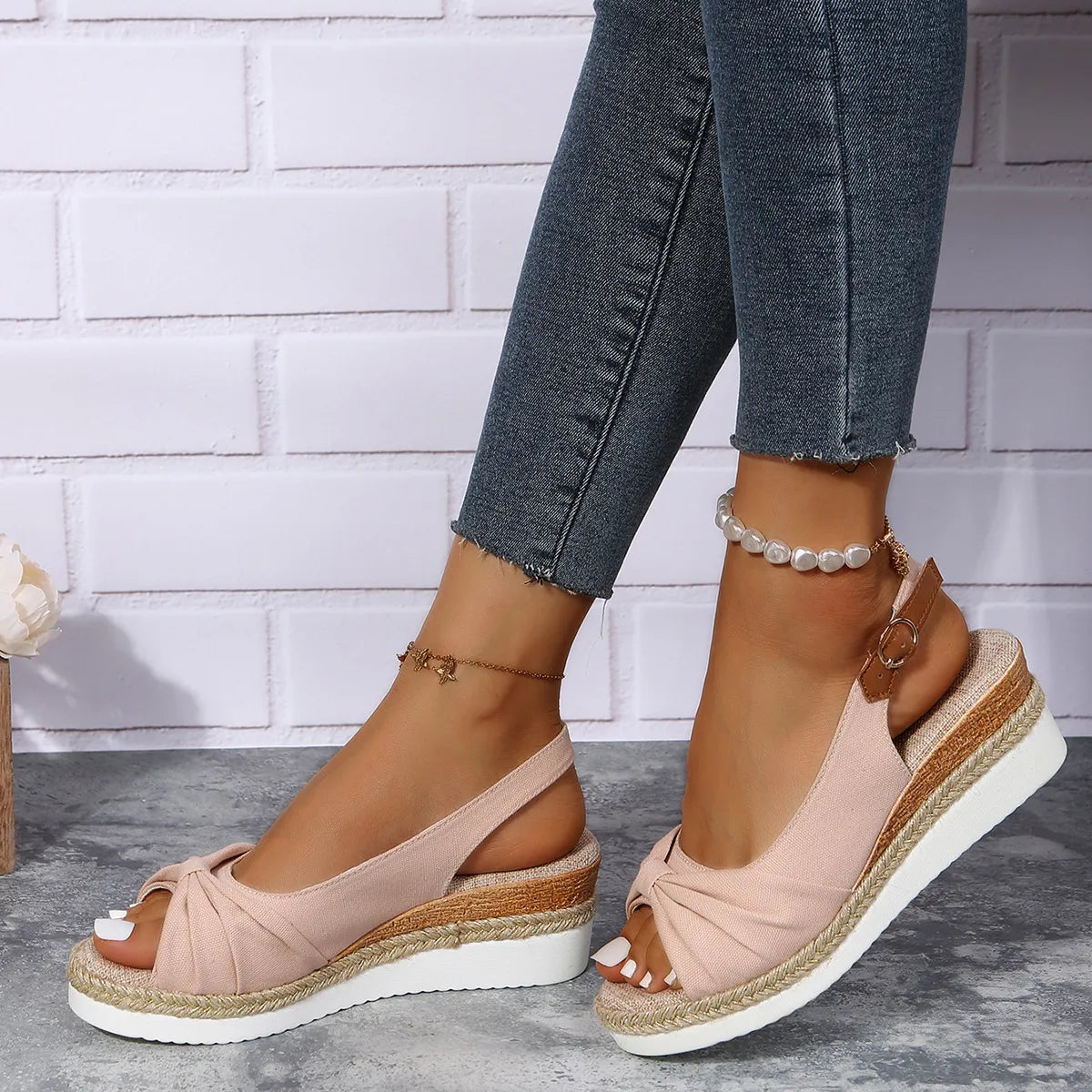 Astrid | Våren Sandaler i beige läder