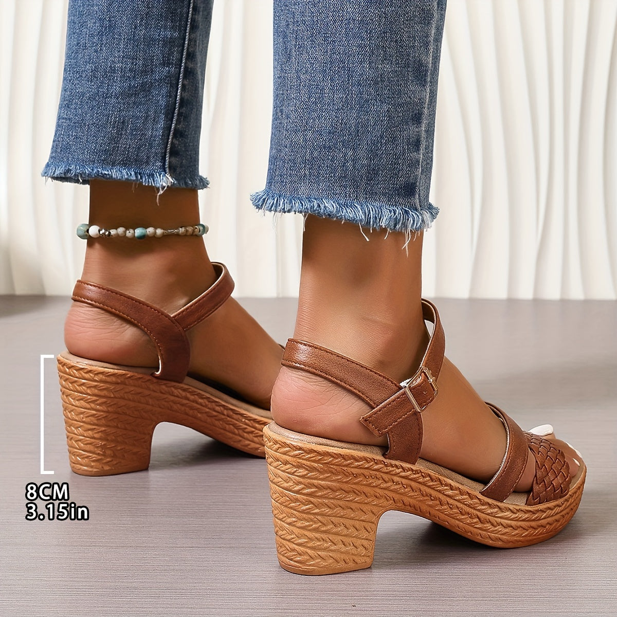 Lena | flätade sandaler i beige läder