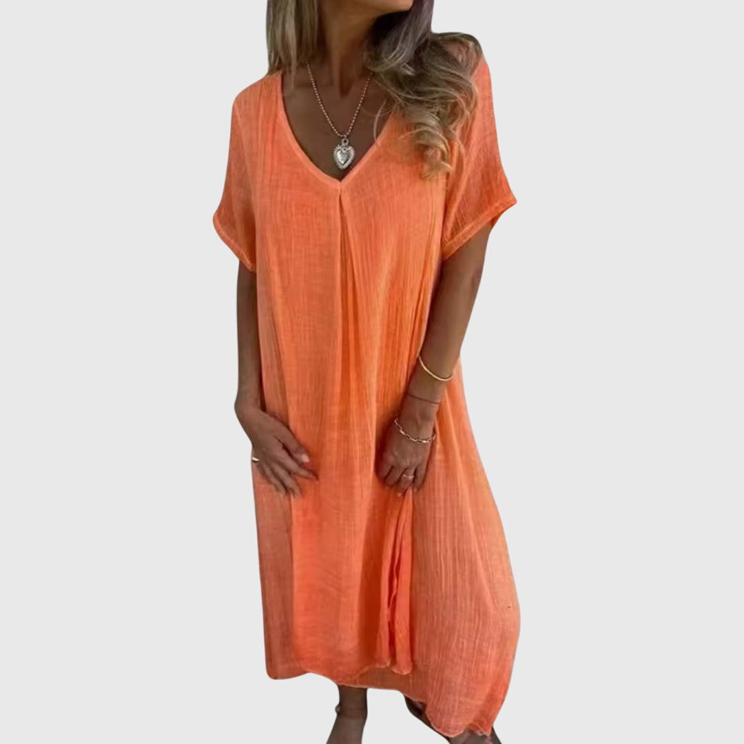 Ulrika | Elegant Lätt V-ringad Klänning