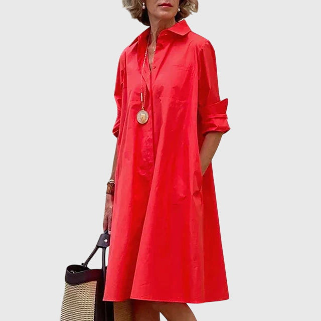 Alma | Elegant Klänning Med Fickor