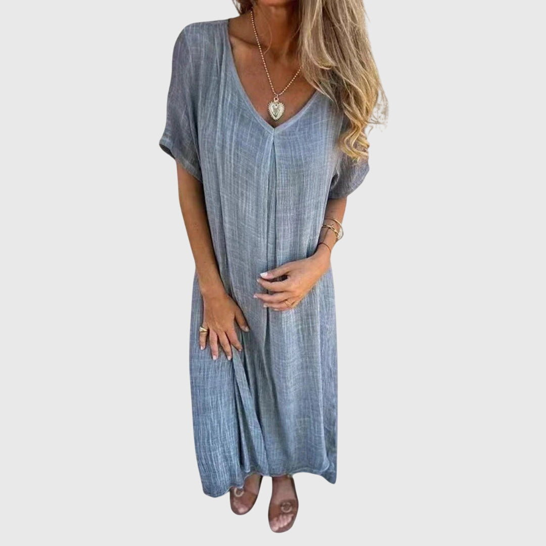 Ulrika | Elegant Lätt V-ringad Klänning