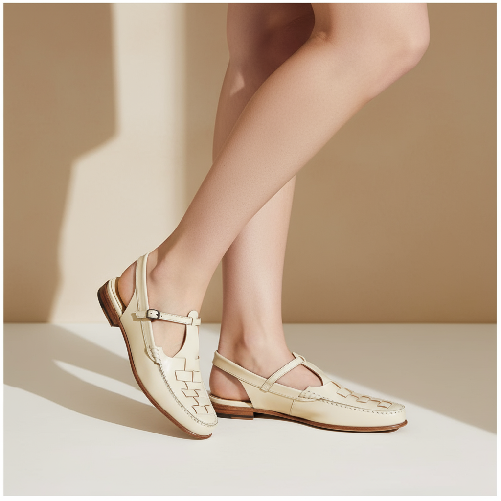 Maria | Vävd Charm Sandaler i Brun med Vävd Design