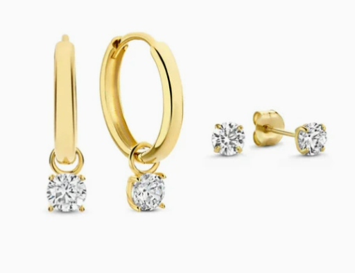 Elegant Dara Brillane Guldsten Örhängen Set