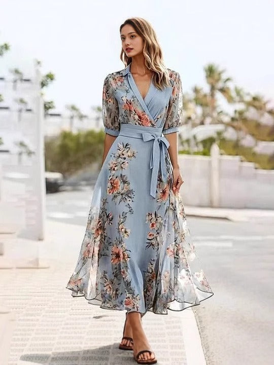 ORIELA – ELEGANT KLÄNNING MED V-HALS