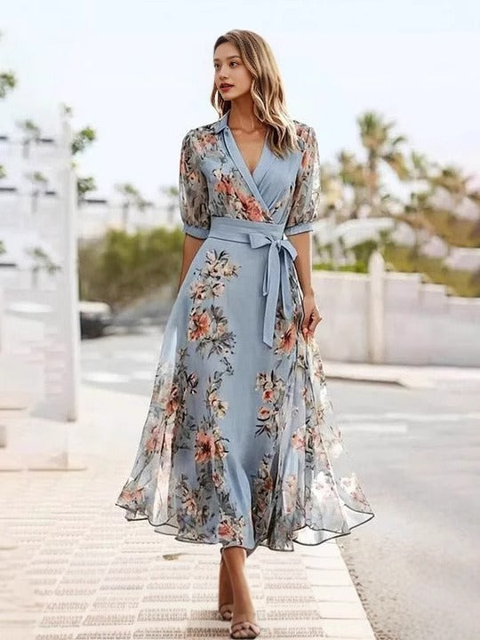 ORIELA – ELEGANT KLÄNNING MED V-HALS