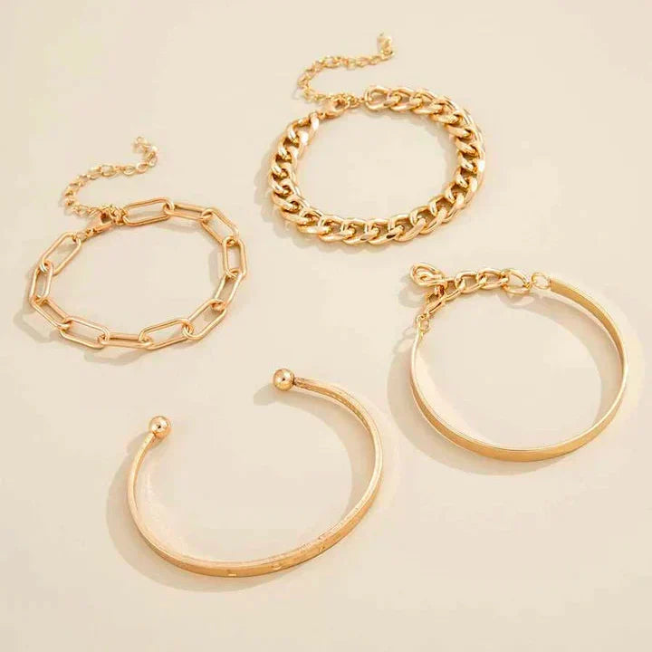 Rebecka | Guldarmbandsset i klassisk design, elegant stil