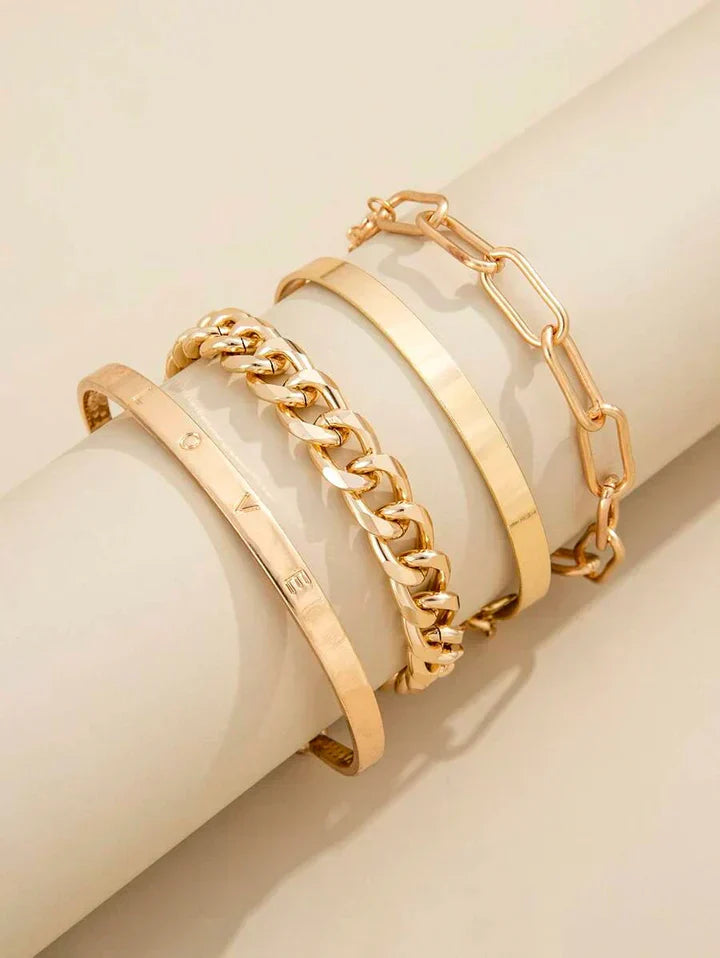 Rebecka | Guldarmbandsset i klassisk design, elegant stil