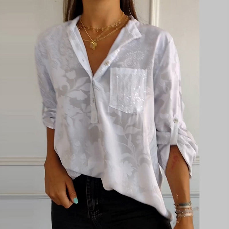 Maria | Thalina – Dekorerad Blus med Ficka