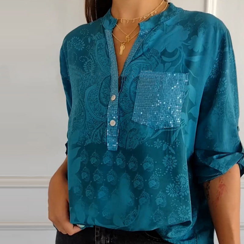 Maria | Thalina – Dekorerad Blus med Ficka