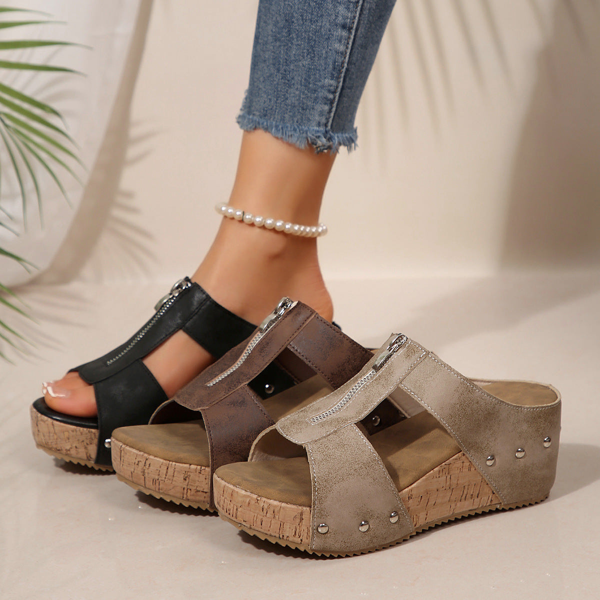 Karin | Laurelle - Stiliga Kilklack Sandaler
